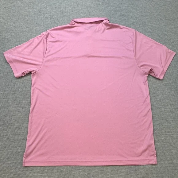 Nicklaus Mens Pink Hibiscus Pattern Golf Polo Shirt Short Sleeve Collared 2XL - Picture 3 of 10
